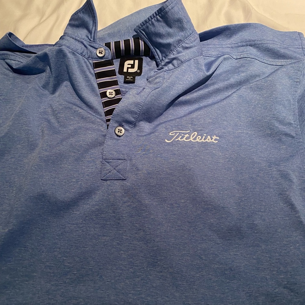 Heather blue golf shirt size M